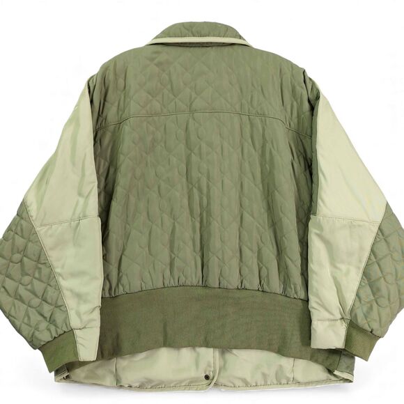 Anthropologie Pilcro Quilted Jacket Sz 1X Olive Green Oversized Cocoon Coat - Picture 10 of 14